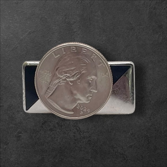 Elegant Vintage Anson Silver Tone a Black Cufflinks With Geometric Block Design - Picture 8 of 12